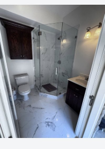 Same bathroom fully restored after ERT's water damage repair in Charlotte NC