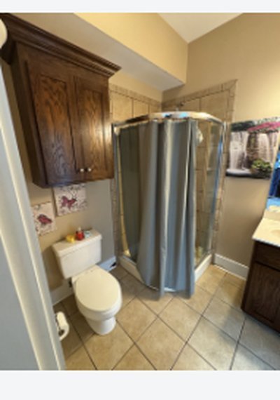 Bathroom before restoration following water damage in a Charlotte NC home
